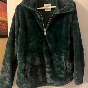 Abercrombie & Fitch Deep Green Teddy Jacket